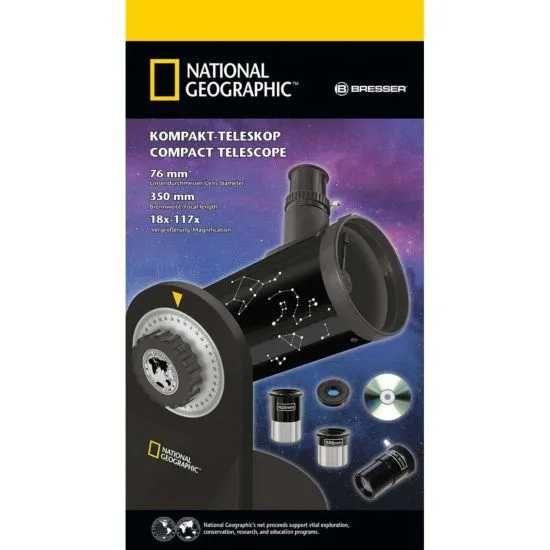 Телескоп Compact National Geographic компактен 76/350 мм Далекоглед