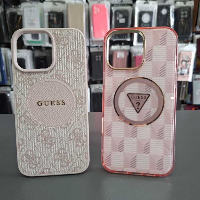 Iphone 16 Pro Max кейс Guess кожен гръб с вграден MagSafe зареждане