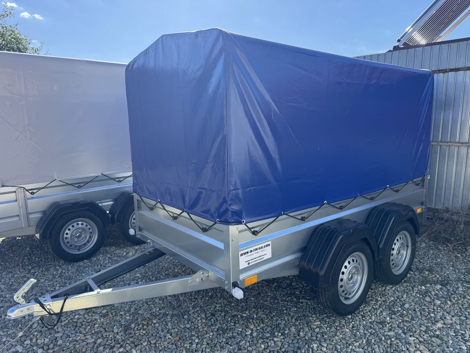 Remorcă nouă 750 kg, dublu ax, 250x125 cm, carte RAR gratuit, PREȚ REDUS‼️