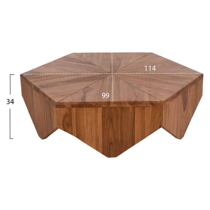 Маса, HM9790, Натурален, Дърво, 114х99х34см.