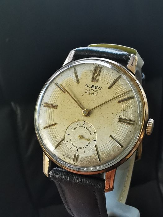 Ceas Alben De Luxe Jumbo - Manual, 37 mm-Funcționează Excelent!