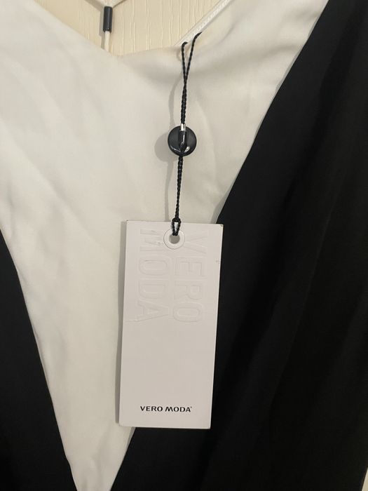 Дамска дълга черно-бяла рокля Vero Moda-L