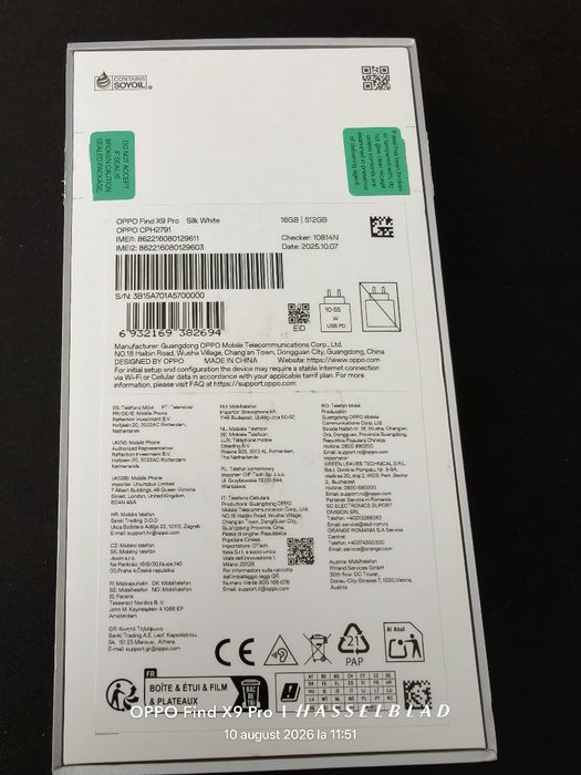 Oppo x9 pro 16 GB RAM 512 GB interna