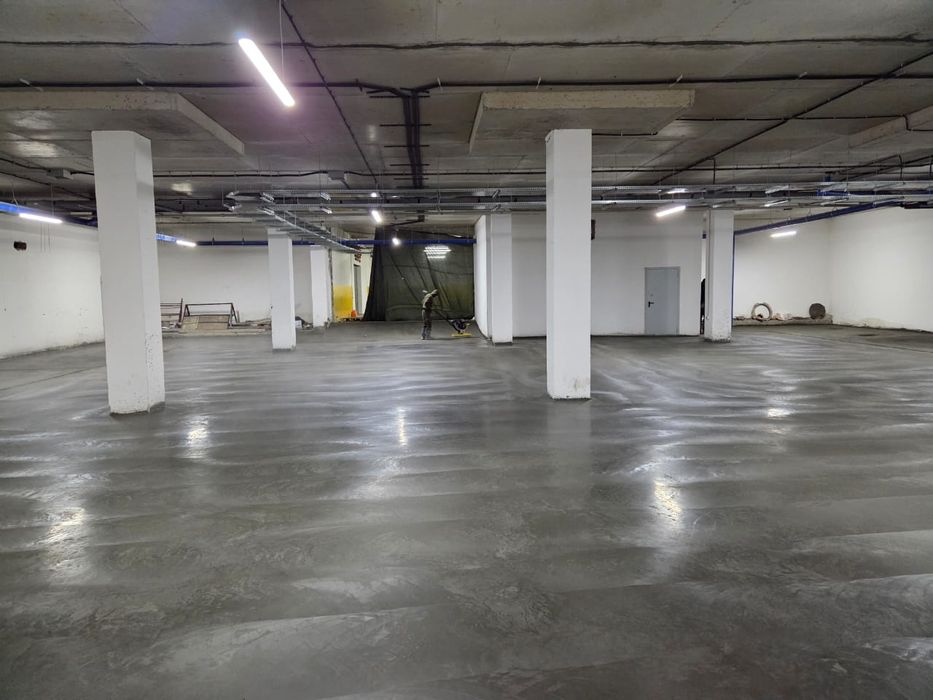 Промышленные полы, затирка бетона