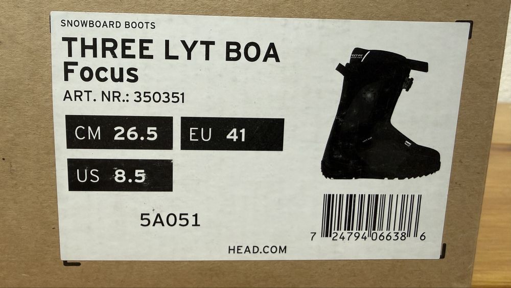 Boots noi head three lyt boa  mondo 26,5 europa 41