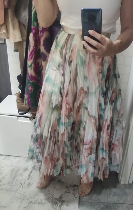 Fustă plisată multicolor H&M