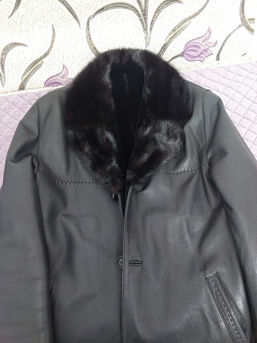 Кожанная дубленка куртка
