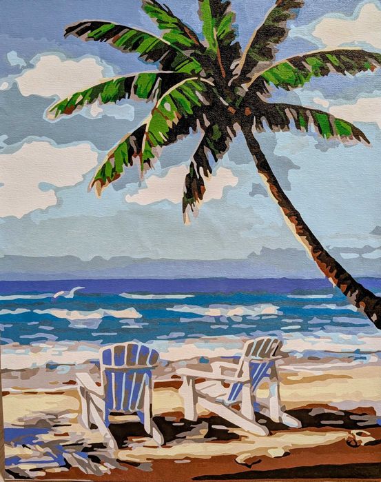 Tablou pe numere, pictat