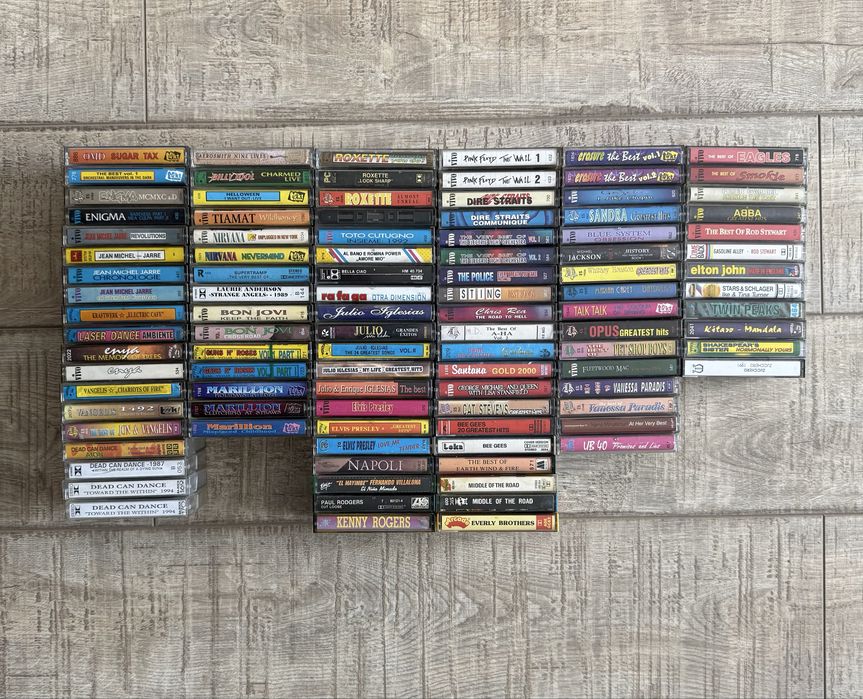 Lot 102 casete audio cu muzica diversa (synth-pop/downtempo/electro/disco/italo-disco/dance/rock