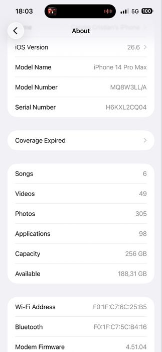 iPhone 14 Pro Max 256 Gb Purple