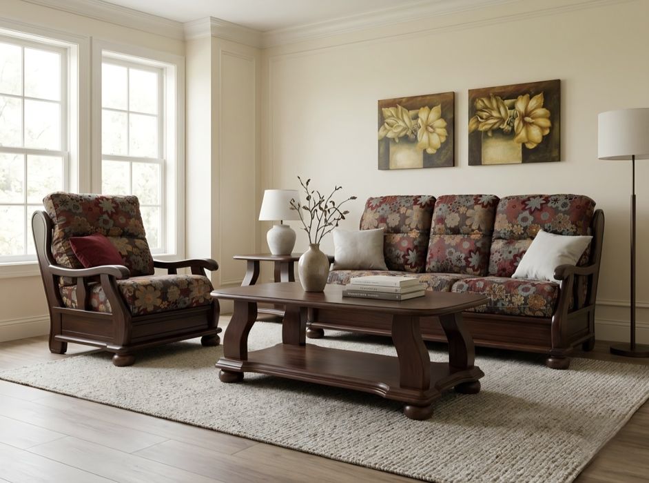 Canapele pe structura din lemn