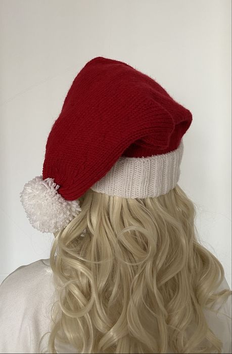 Коледна шапка с вълна