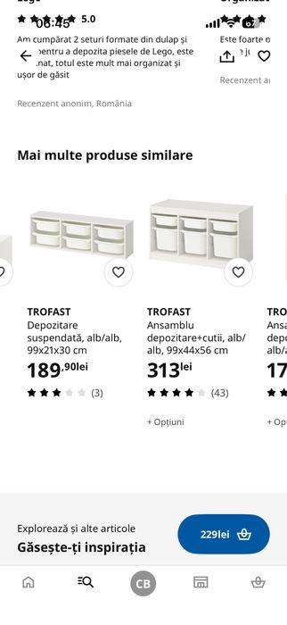 Trofast Ikea alb + cutii alb si roz + blat 3m