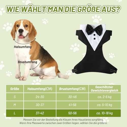 Нов Подплатен регулируем нагръдник смокинг с повод за малки кучета М размер