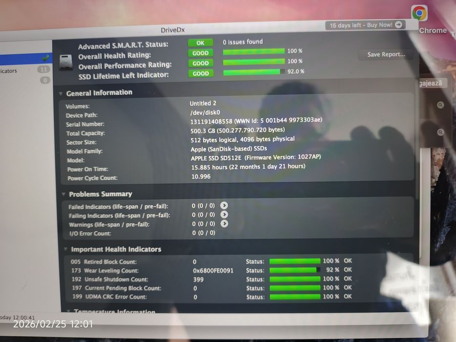 Piese macbook A1398 sau întreg baterie ecran ssd