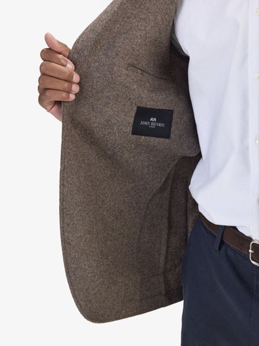 Блейзер из фланели бежевый John Henric (44)