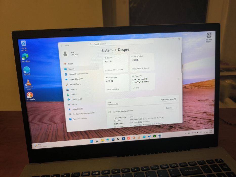 Laptop Eco-Friendly Acer Aspire Vero AV15-52 – Intel i5 Gen 12, 8GB RA