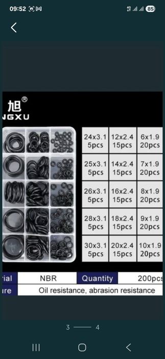Set oringuri 200 buc.