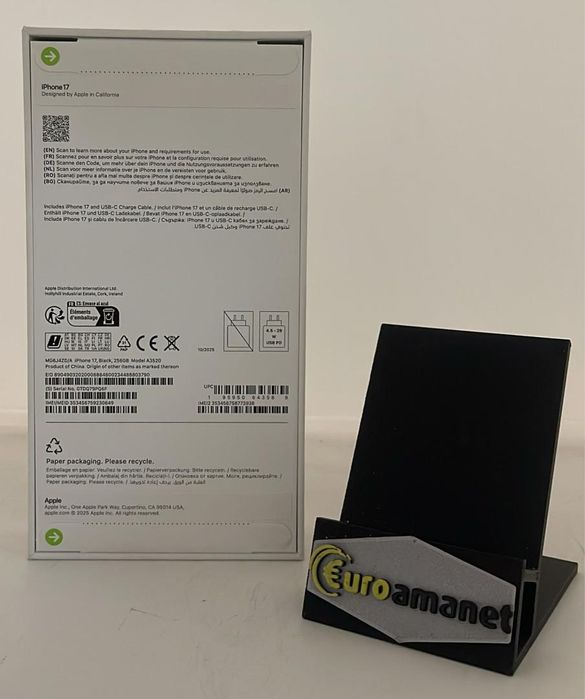 Telefon mobil Apple iPhone 17, 256GB, 5G, Black  Sigilat -A-