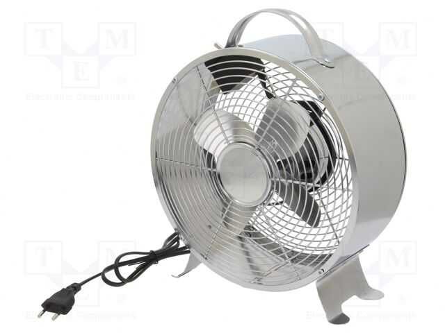 NEDIS Ventilator Retro de birou 250 mm 20W 2 viteze Metalic Crom 230V
