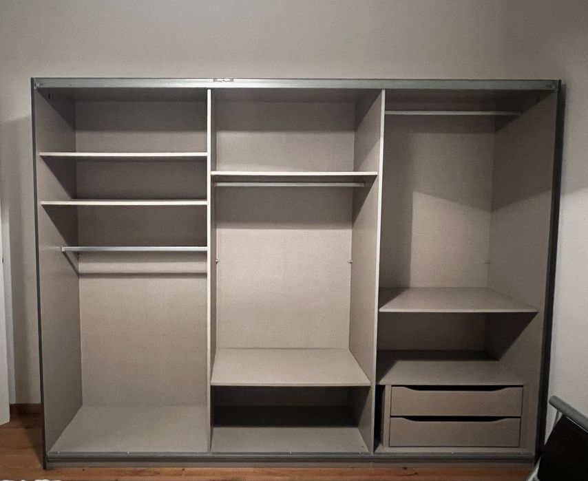 Dressing/Dulap 270/212/68 cm 3 usi culisante gri antracit si oglinda