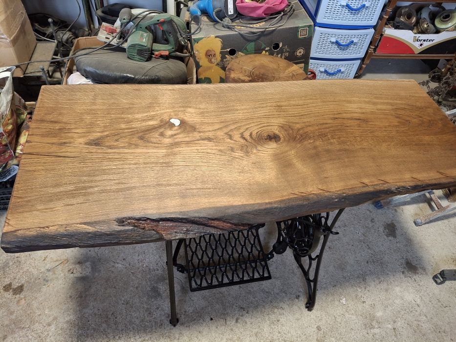 Măsuțe din fontă cu blat stejar