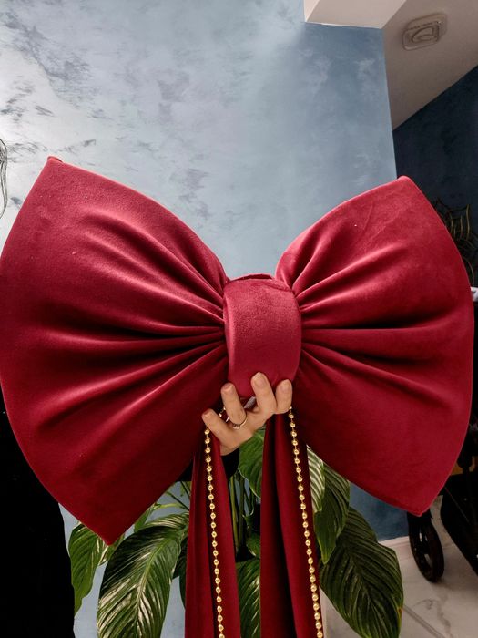 Funda uriașă din catifea 45 cm/35 cm si Panglici de 1.5 m