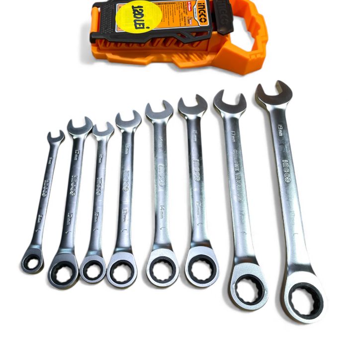 Set chei combinate cu clichet  8-19 Ingco