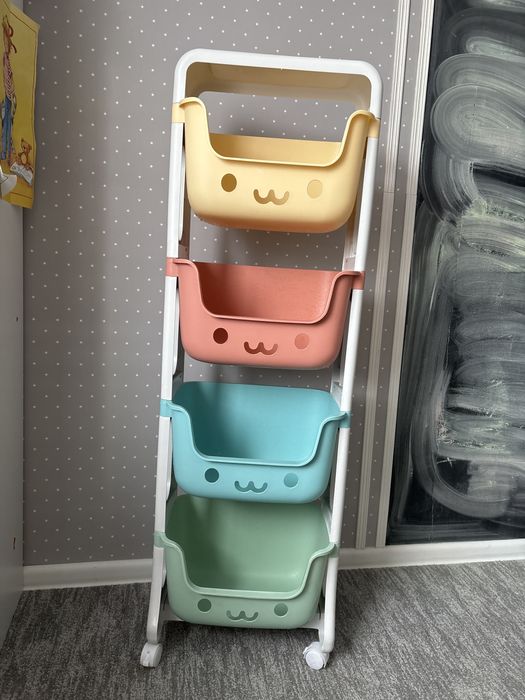 Стеллаж детский для игрушек пластик