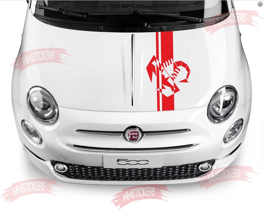 Стикер за преден капак на Fiat Abarth 500 / Изработка на автомобилни
