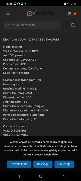 Discuri Volvo xc 70  xc90