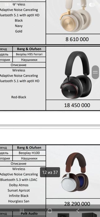 Премиум наушники BANG & OLUFSEN H95, цвет Gold Tone (Золотистый)