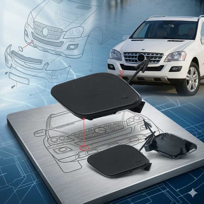 Капачка предна броня кука теглич Mercedes ML W164 фейслифт / facelift