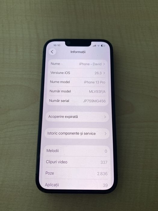 Vand Iphone 13 PRO 128 gb Graphite impecabil