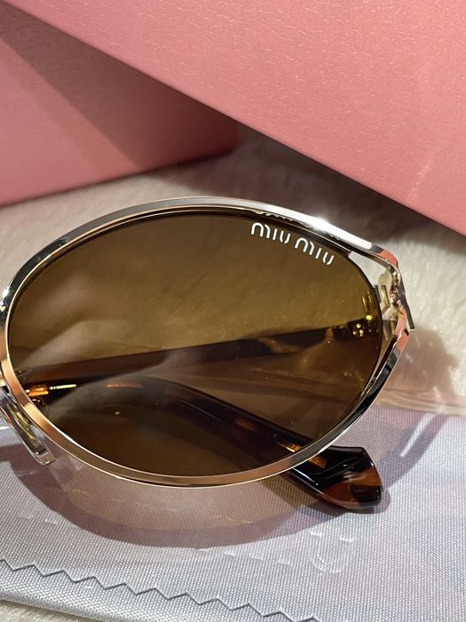 Ochelari de soare Miu Miu | Auriu/ Maro
