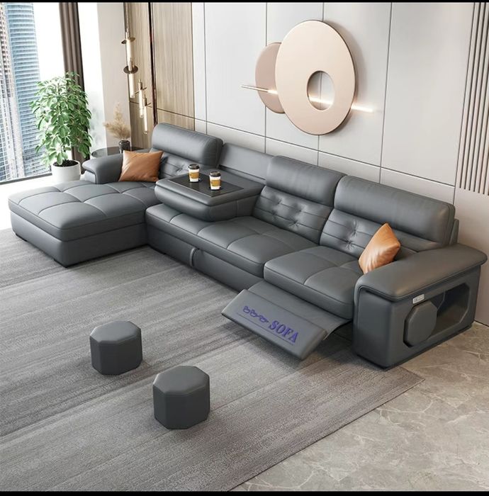 Модульный кожаный диван