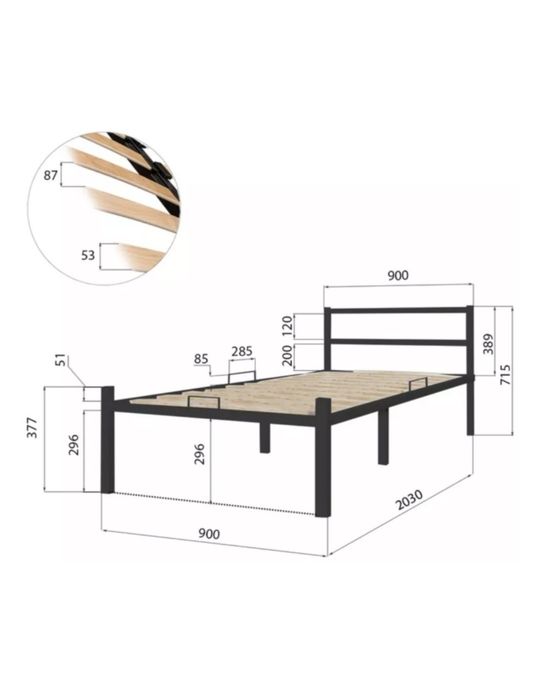 Металлическая кровать Sky Loft Соната 90×200