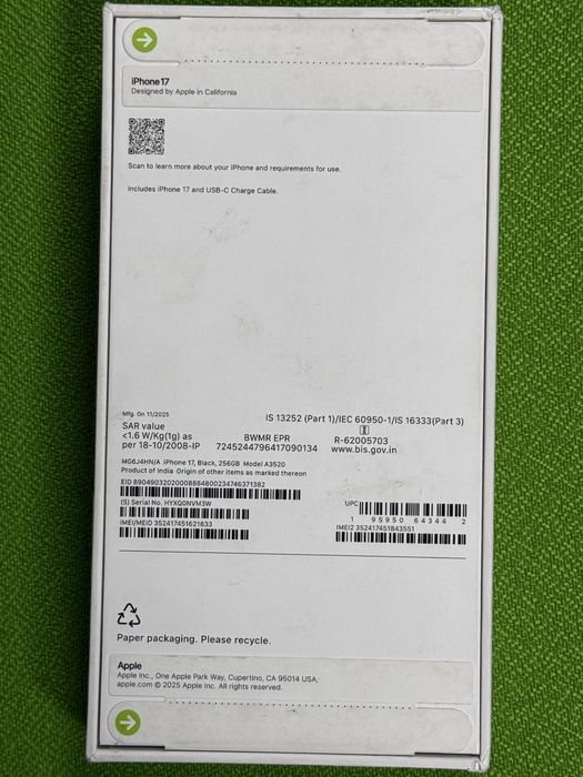 НОВ! Неразпечатан Iphone 17 256GB Black