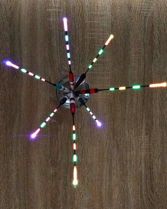 Pluta lumina LED pescuit noapte, fibra optica multicolor