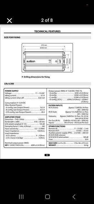Усилвател Audison LRX2 - 420W RMS