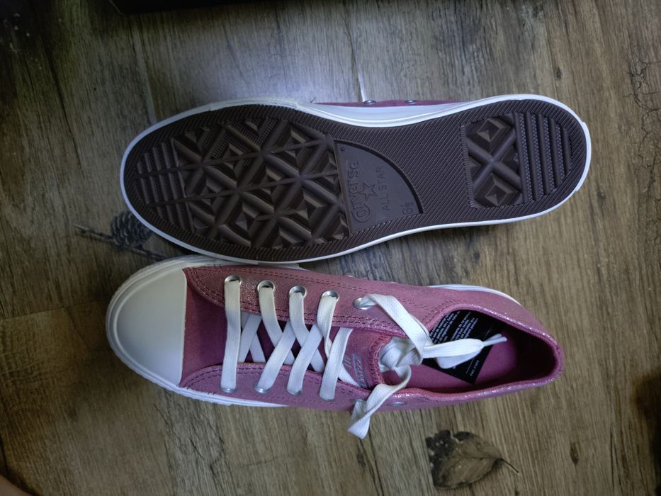 Converse Teniși Chuck Taylor All Star Lift Platform Suede Shimmer A11634C Roz