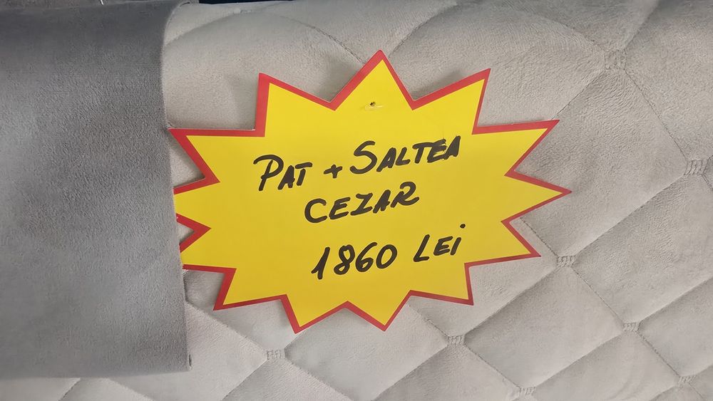 Set  Pat.+ Saltea + depozitare + somiera rabatabilă