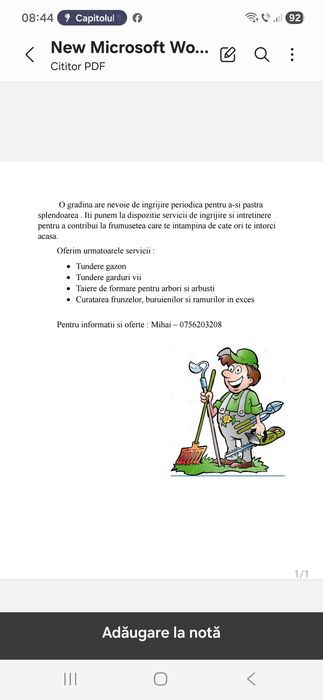 Ofer servicii de gradinarit