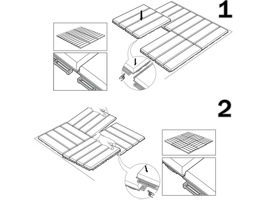 Decking modular exterior aspect lemn maro pardoseală modulară terasa