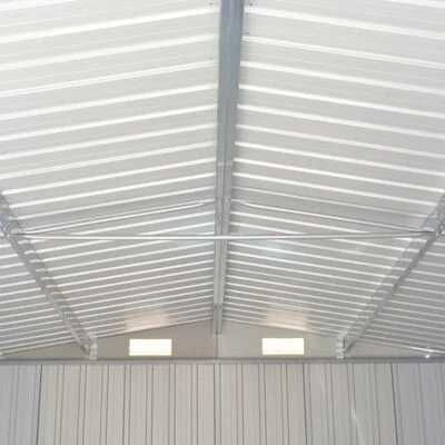 Șopron de grădină, 257x580x181 cm, gri, metal