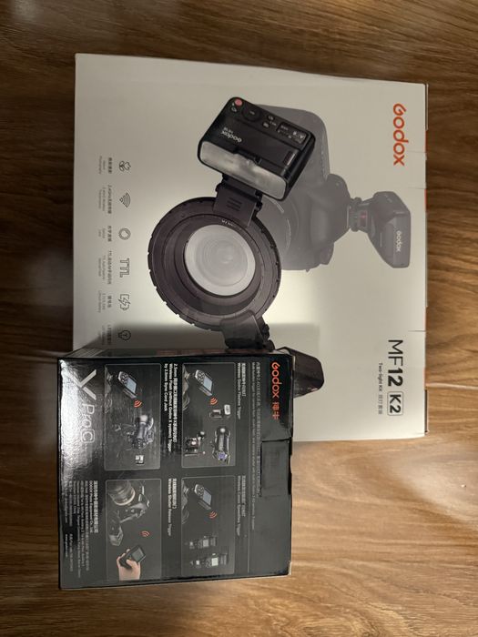 Kit blitz macro godox mf12 k2 + declansator xpro c NOI