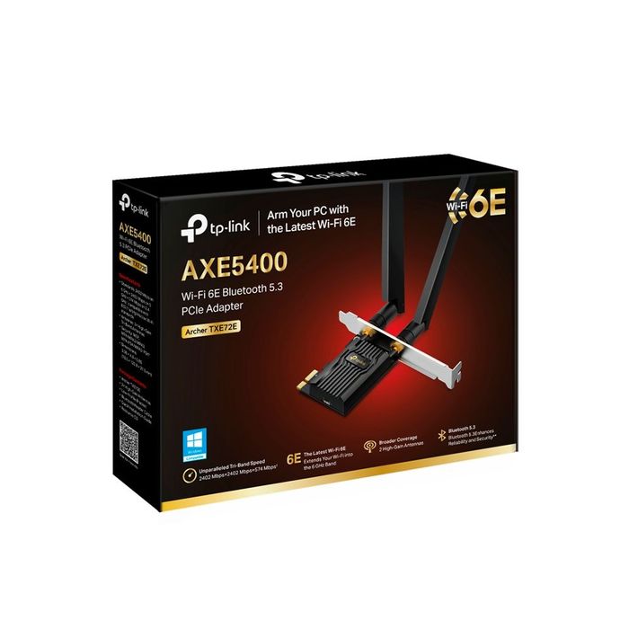 # TPLink Archer TXE72E AXE5400 WiFi 6E Tri-Band BT5.3 PCi-E Adapter