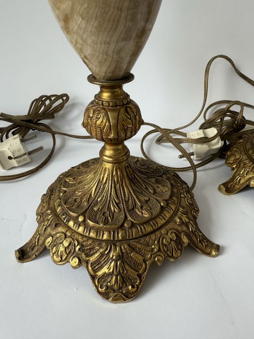 Винтидж лампи от минерал и месинг