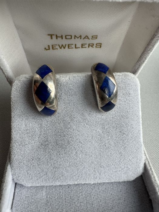 Cercei din argint si lapis lazuli