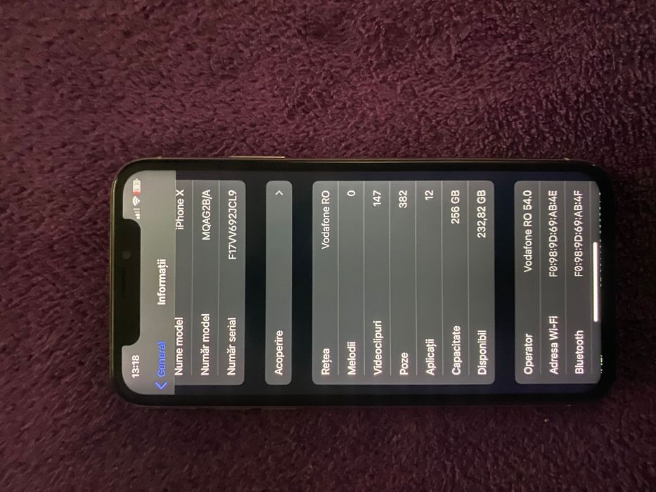 Vand iphone X 100% bateria  256 gb , nu livrez prin curier !